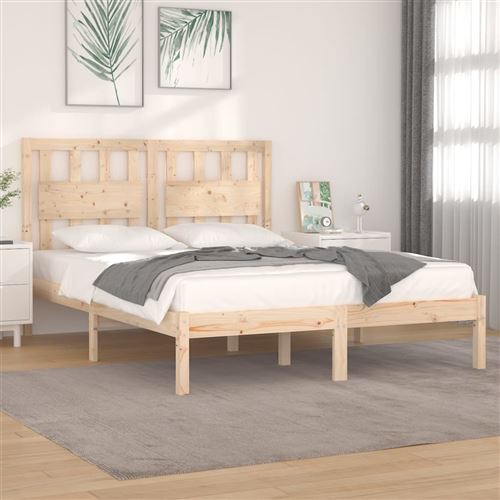 vidaXL Cadre de lit bois de pin massif 180x200 cm super king
