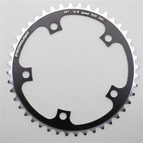 Plateau route 5bra 44dts d.130 interieur noir alu 7075 stronglight type shimano 9-10v.