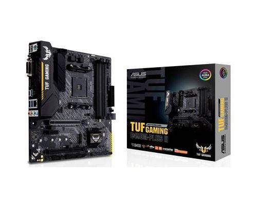 Asus TUF GAMING B450M-PLUS II Carte mère Socket (PC) AMD AM4 Facteur de forme (détails) Micro-ATX Chipset de la carte mère AMD® B450