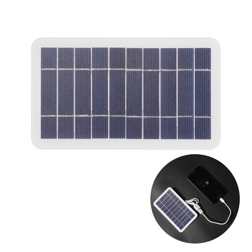 Herwey 5W 5V Chargeur de panneau solaire portable pliable étanche Banque de puissance  mobile extérieure USB, chargeur solaire portable, chargeur solaire étanche  