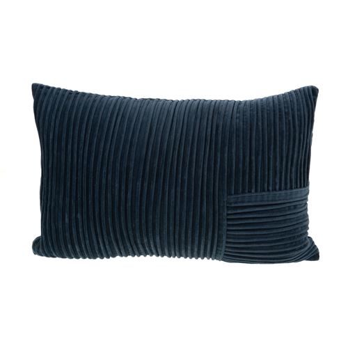 Non Communiqué Bleu Coussin Plis En Velours - Amadeus - Tissu