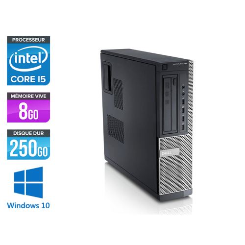 Unité centrale Dell Optiplex 790 Desktop - Noir - Intel Core i5-2400 / 3,10 GHz - RAM 8 Go - HDD 250 Go - DVD - Gigabit Ethernet - Windows 10 État correct - Dell reconditionné disponible sur Fnac