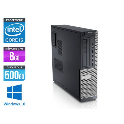 Unité centrale Dell Optiplex 790 Desktop - Noir - Intel Core i5-2400 / 3,10 GHz - RAM 8 Go - HDD 500 Go - DVD - Gigabit Ethernet - Windows 10