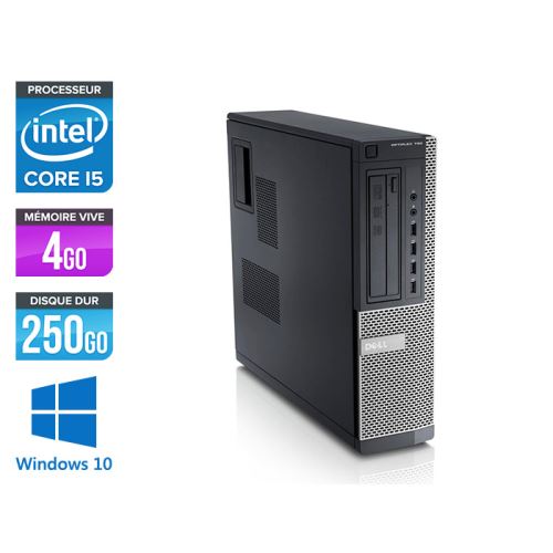 Unité centrale Dell Optiplex 790 Desktop - Noir - Intel Core i5-2400 / 3,10 GHz - RAM 4 Go - HDD 250 Go - DVD - Gigabit Ethernet - Windows 10