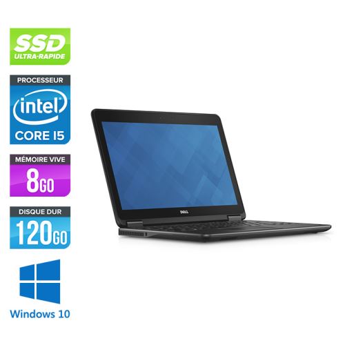 PC Portable Dell Latitude E7240 - 12.5'' - Gris - Intel Core i5-4300U / 1.9 GHz - RAM 8 Go - SSD 120 Go - HDMI - Webcam - Gigabit Ethernet - Wifi - Wi
