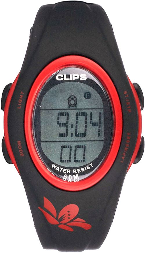 CLIPS Montre -539-1000-74 en Caoutchouc Noir