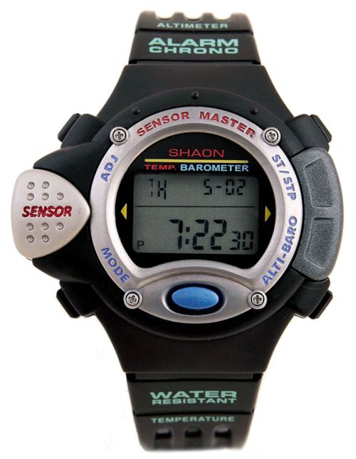 SHAON Montre -39-6035-44 en Caoutchouc Noir
