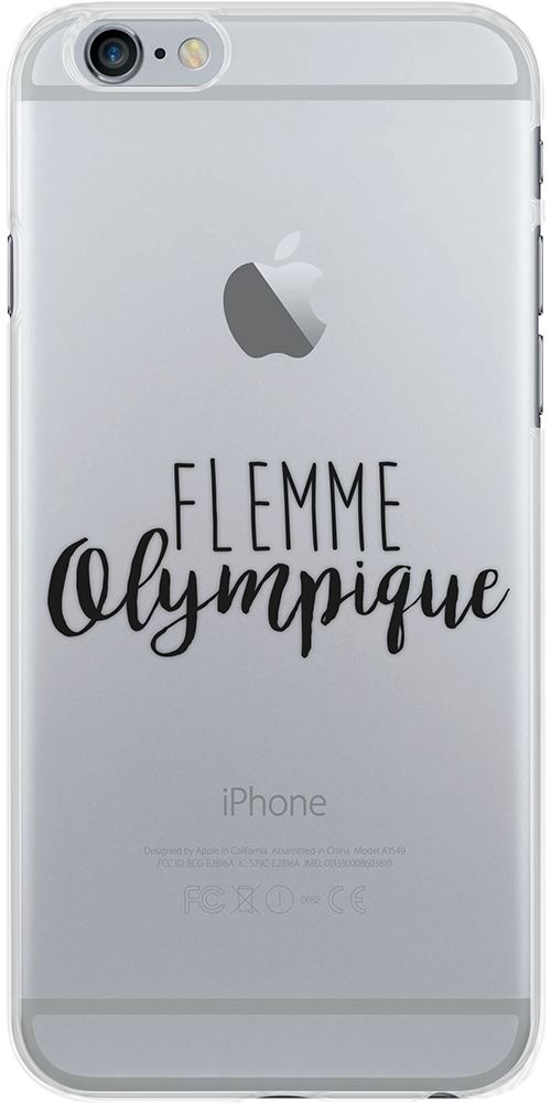 Coque semi-rigide transparente Flemme olympique pour iPhone 6/6S/7