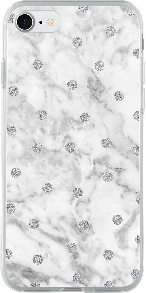 Coque semi-rigide argentée et blanche pour iPhone 6/6S/7/8