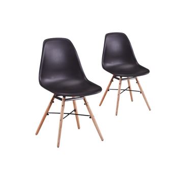 30 sur lot de 2 chaises scandinaves luna coque plastique et pieds bois couleur noir achat prix fnac - Chaises Scandinaves Couleur 30 sur lot de 2 chaises scandinaves luna coque plastique et pieds bois couleur noir achat prix fnac - Chaises Scandinaves Couleur