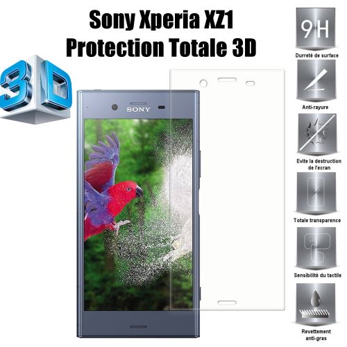 Sony Xperia XZ1 Vitre protection d'ecran en verre trempé incassable protection integrale Full 3D Tempered Glass - Advansia