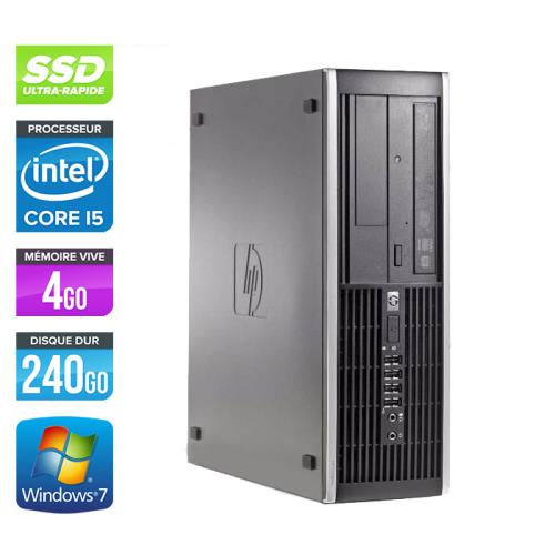 Unité centrale HP Elite 8100 SFF - Noir - Intel Core i5-650 / 3.2 GHz - RAM 4 Go - SSD 240 Go - DVDRW - Gigabit Ethernet - Windows 7 Professionnel