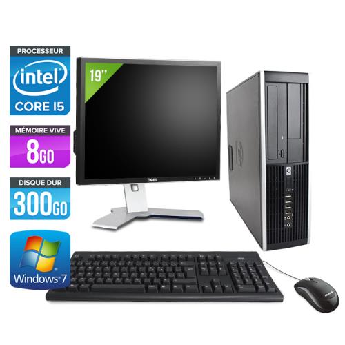 Ordinateur HP Elite 8100 SFF + Ecran 19'' - Noir - Intel Core i5-650 / 3.2 GHz - RAM 8 Go - HDD 300 Go - DVDRW - Gigabit Ethernet - Windows 7 Professi