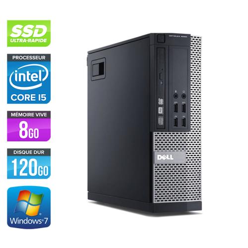 Unité centrale Dell Optiplex 7010 SFF - Noir - Intel Core i5-3470 / 3.20 GHz - RAM 8 Go - SSD 120 Go - DVDRW - Gigabit Ethernet - Windows 7 Profession
