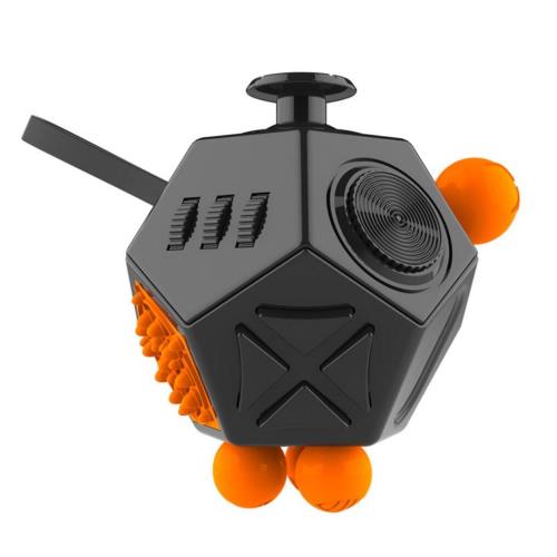 Fidget Cube II Jouet contre l’anxiété/le stress à 12 côtés pour adulte et enfant orange