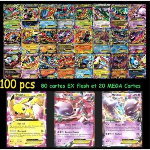 Produit générique: POKEMON carte de jeux en anglais 100 pcs (80 cartes EX flash, 20 MEGA Cartes EX)