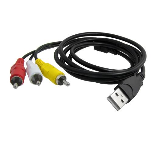 Câble USB vers RCA, câble RCA vers USB, USB 2.0 mâle vers 2 RCA mâles,  convertisseur audio AV caméscope, câble adaptateur répartiteur audio 1,5 m