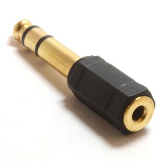 Adaptateur audio stéréo, 3,5 mm mâle, 6,35 mm femelle, plaqué or