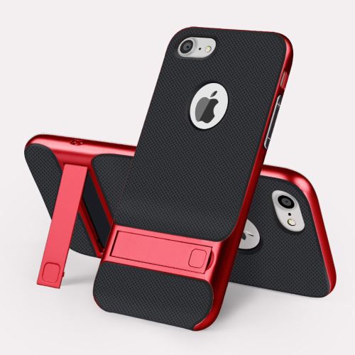 Coque en TPU élégance de grille  + pc support intégré hybride rouge pour votre Apple iPhone 7 4.7