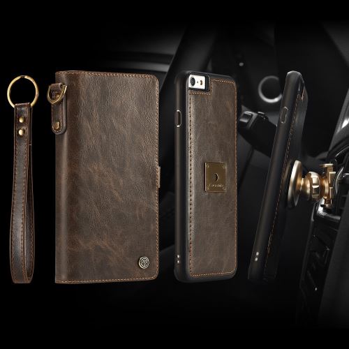 Coque en TPU moi 2 détachable en 1 desplit avec fentes de carte marron pour votre Apple iPhone 6S/6 4.7