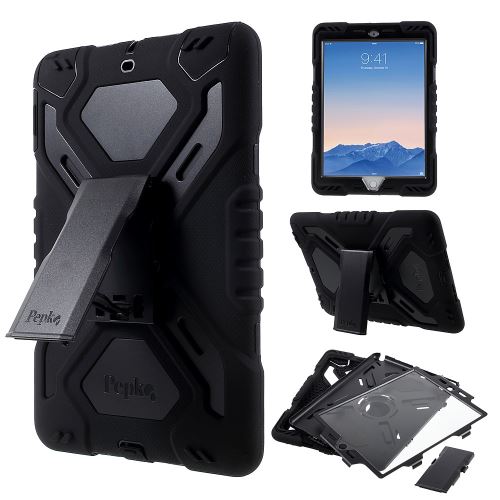 Coque en sillicone pepkoo silicone série spider noir usage intensif pour votre Apple iPad 9.7 (2017)