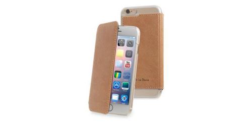 Muvit Made in Paris Crystal Folio - Flip cover voor mobiele telefoon - polyurethaan - lucca metal champagne - voor Apple iPhone 6 Plus