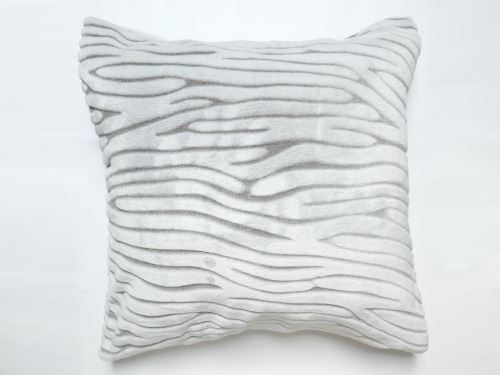 Housse de coussin extra doux 60x60 cm SAVANE blanc et gris