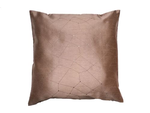Coussin 40x40 cm impression argent FIESTA taupe