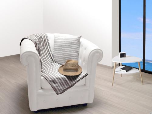 Plaid 130x150 cm COTONADE gris Gris