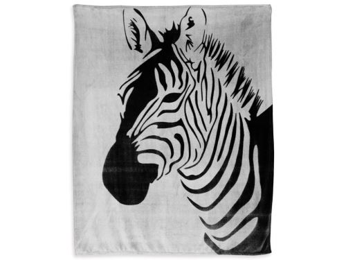 Plaid extra doux 130x150 cm ZEBRA noir et gris