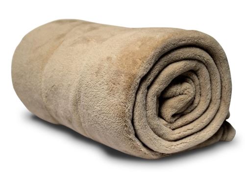 Couverture MICROFIBRE polaire 220x240 cm taupe par Soleil d'ocre