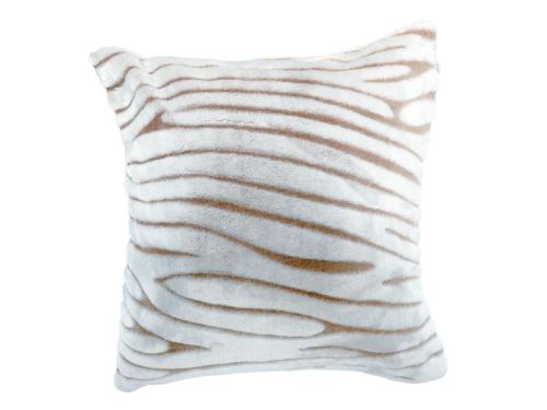 Housse de coussin extra doux 60x60 cm SAVANE taupe et blanc