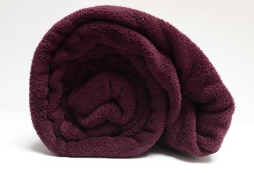 Plaid extra doux 120x160 cm CALIN lie de vin en microfibre