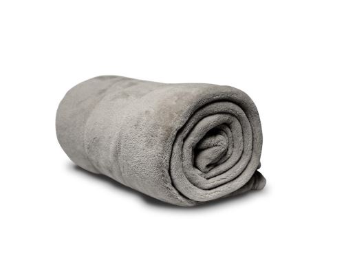 Plaid MICROFIBRE polaire 110x160 cm gris clair par Soleil d'ocre