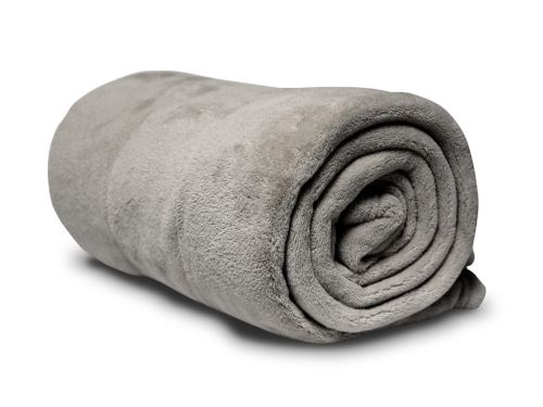 Couverture MICROFIBRE polaire 180x220 cm gris clair par Soleil d'ocre