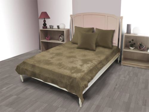 Jeté de lit coton 220X240 cm TIE AND DYE taupe