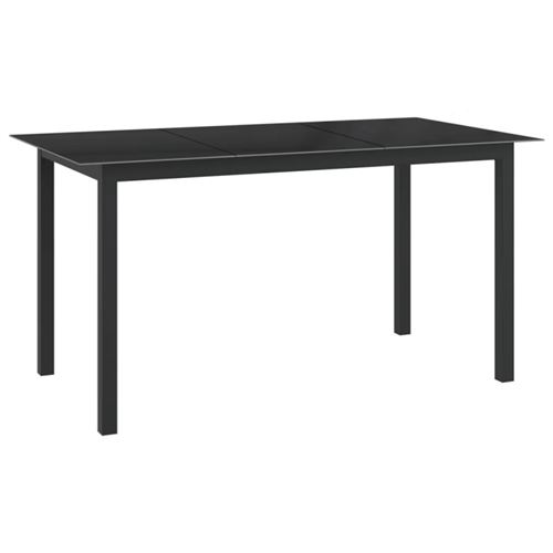 Non Communiqué Noir Table De Jardin 150X90x74 Cm Aluminium Et Verre