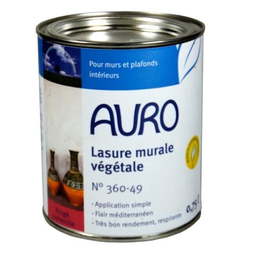 Auro - Lasure Mural végétale (Rouge Cochenille) 0,75l - N°360-49