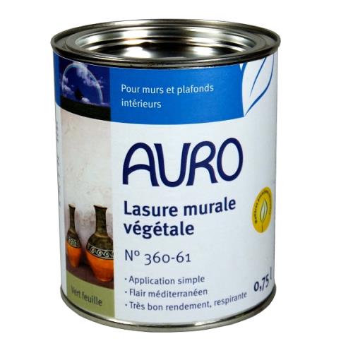 Auro - Lasure Mural végétale (Vert Feuille) 0,75l - N°360-61