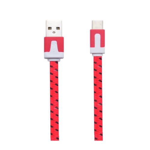 Cable Noodle Type C Pour GIONEE M5 Plus Chargeur Android USB 1,5m Connecteur Tresse (ROUGE)