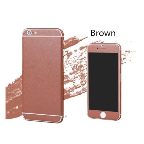 Sticker Autocollant IPHONE 6 PLUS / 6S PLUS Integral Effet Cuir Avant/Arriere (MARRON)