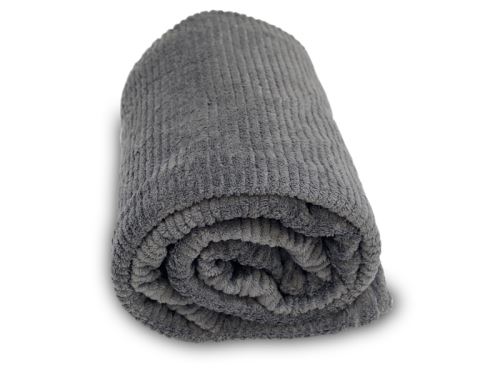 Plaid Fourrure ultra-doux uni COCOONING Gris 120x160 cm