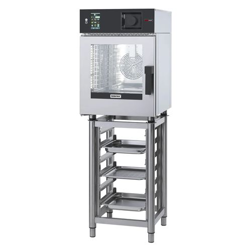  Four &Agrave; Convection Mini &Eacute;lectrique 6x Gn 1/1 Lavage Automatique, &Agrave; Injection, Panneau De Commande Tactile 5"" 400 V Porte