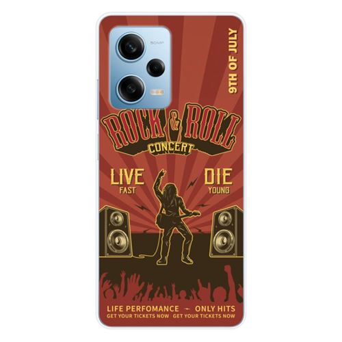 Coque en silicone imprimée compatible Xiaomi Redmi Note 12 Pro 5G Poco X5 Pro Rock and roll