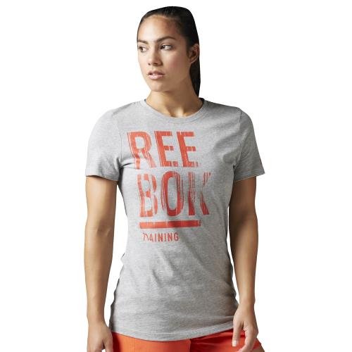 Reebok T-shirt Training Split gris Taille L Adulte Femme