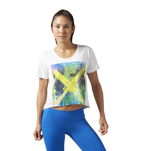 Reebok T-shirt crop CrossFit Graphic Boyfriend blanc cassé Taille XXS Adulte Femme