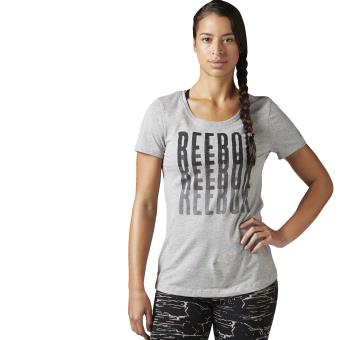 tee shirt reebok femme gris