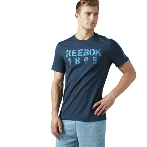 Reebok T-shirt Tape bleu pétrole Taille XL Adulte Homme
