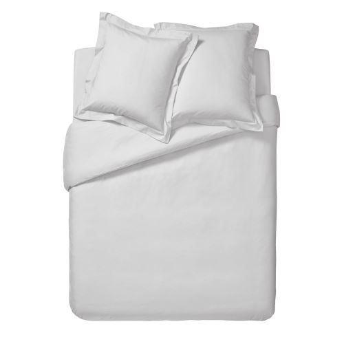 Essix - Percale coton Housse de Couette Gris perle - 260 x 240 cm