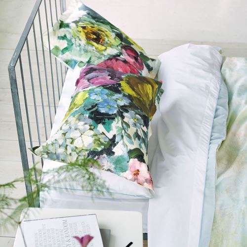 Designers Guild - Housse de couette Satin de coton Ghirlanda Écru - 140 x 200 cm
